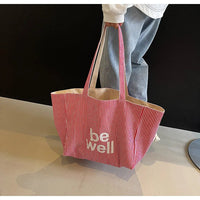 Casual Large Stripe Women's Shoulder Bag 2025 New Fashion Commuter Tote Bag High Capaci Canvas Handbag for Youth bolso mujer Quick Pick Grocers