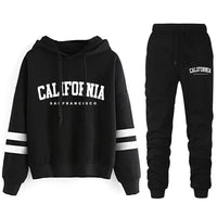 California Womens Tracksuit Casual Stripe Versatile Hooded Sweatshirt or Pants or Suit Simplicity Hot Sales Street Outfits S-3XL Quick Pick Grocers