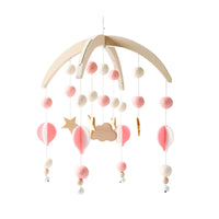 Baby Wooden Bed Bell Cartoon Rabbit Mobile Hanging Rattles Toy Hanger Crib Mobile Bed Bell Wood Toy Holder Arm Bracket Kid Gifts Purest Peak