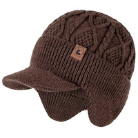 New Unisex Winter Hat Plush Fur Lined Warm Earflap Cap Stylish Soft Beanie Hat  Outdoor Thick Ski Sports Knitted Hat Purest Peak