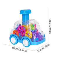 Baby Toy Cartoon Press Gear Car Toy Lnertia Pull-back Transparent Car Inertia Rebound Car Birthday Gifts for Kids Boys and Girls Quick Pick Grocers