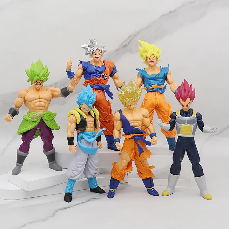 Anime 17-18CM Dragon Ball Z Super Saiyan Son Goku Broly Vegeta Anime Action Figure Model Gifts Collectible Figurines for Kids Quick Pick Grocers