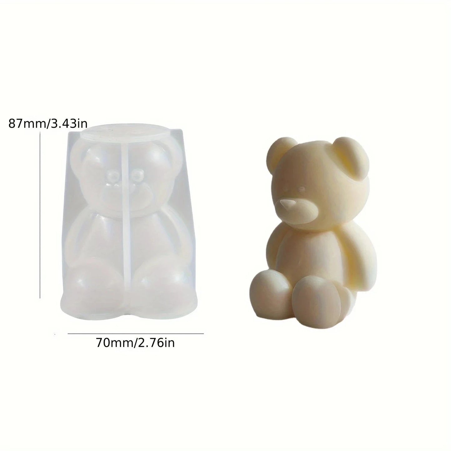 Silicone Bear Mold for Scented Candles, Soap Making and Resin Casting - Cute Animal Shape Mold for Home Decor, Aromatherapy Econic Blanks