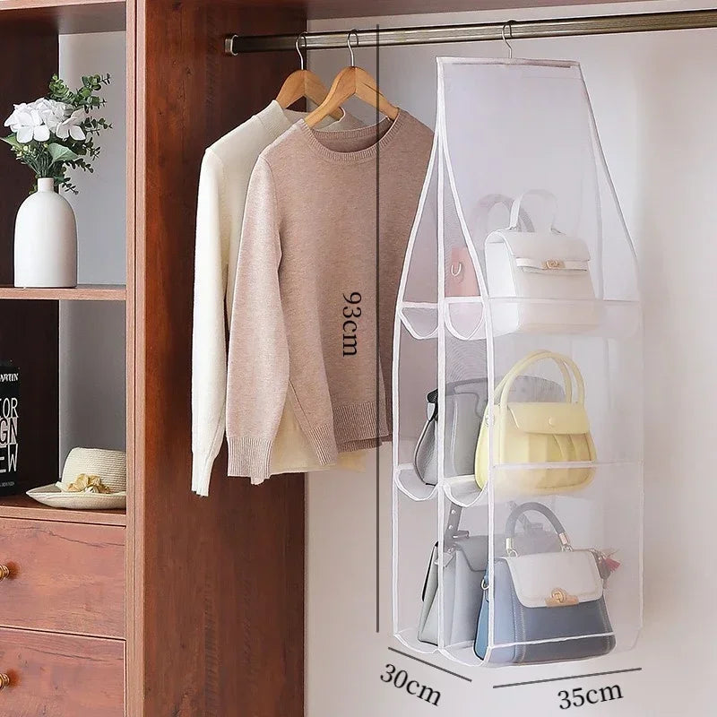 1/2Pcs Hanging Type Tote Bag Organizer Bags Eco-Friendly Dust-proof Three-dimensional Transparent Storage Organizer for Closet Econic Blanks