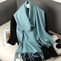 62Color Solid Women Winter Scarf Warm Thicken Cashmere Shawl Outdoor Fashion Luxury Tassels Pashmina Lady Wrap Windproof Scarves Econic Blanks