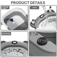 Portable Travel Bathtub, Collapsible Baby Bathtub, with Thermometer &1Soft Floating Cushion, with Drain Hole,For Baby 0-36 Month Purest Peak