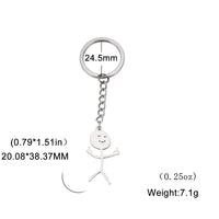 Teamer Funny Middle Finger Stickman Keychain 2025 Cute Trend School Bag Car Key Pendant Couple New Trinket Gift Keyring Econic Blanks