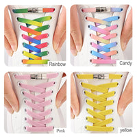 8mm No Tie Shoe Laces Press Lock Shoelaces Without Ties Elastic Laces Sneaker Kids Adult Widened Flat Shoelace for Shoes Quick Pick Grocers