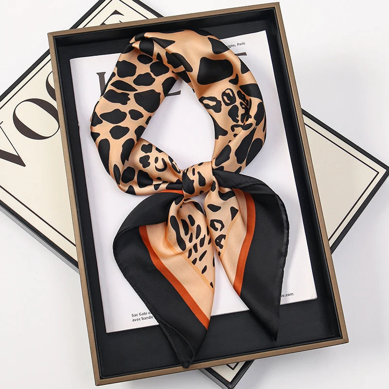 60Colors Luxury Scarf Women 70*70Cm Silk Feel Square Hair Wrapping Foulard Satin Shawl Big Size Head Bandana Hijab Handkerchief Quick Pick Grocers