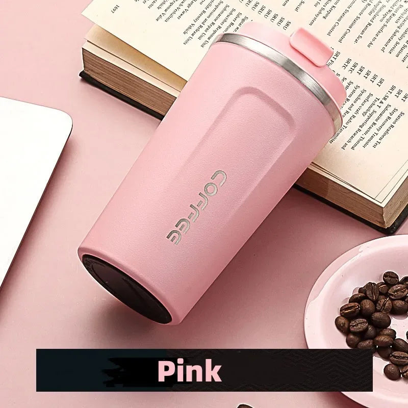 380/510ml Stainless Steel Coffee Cup Travel Thermal Mug Leak-Proof Thermos Bottle Tea Coffee Mug Office Business Style Thermos Quick Pick Grocers