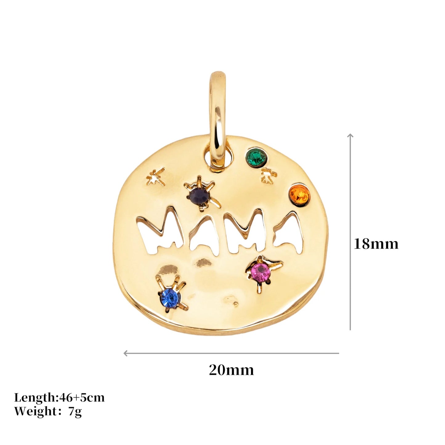 Mother's Day MAMA Necklace Gift Irregular Circular Guardian Pendant Necklace New Fashion Stainless Steel Necklace Accessory Gift Quick Pick Grocers