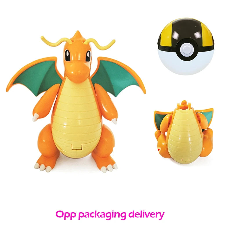 Figure Pokemon Pokeball transform Pikachu Charizard Venusaur Blastoise Mewtwo Gyarados Solgaleo Lunala Eevee poke ball toy gift Quick Pick Grocers