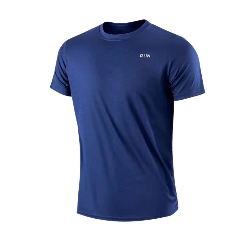 Men's Quick Dry Short Sleeve Gym Running Moisture Wicking Round Neck T-Shirt Training Exercise Gym Sport Shirt Tops Lightweight Econic Blanks