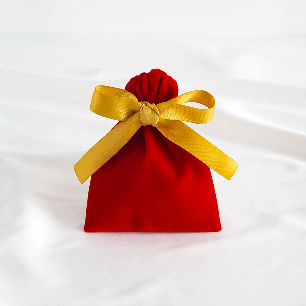 10pcs Green Jewelry Velvet Bag Ribbon Bowknot Pouches Gift Display Packing Storage Wedding Favors Travel Candy Drawstring Pocket Purest Peak