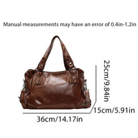 Retro Brand Roomy Shoulder Bag Female Luxury Solid Color Classic Crossbody Bag Large Capacity Style Soft PU Leather Tote Bag Quick Pick Grocers