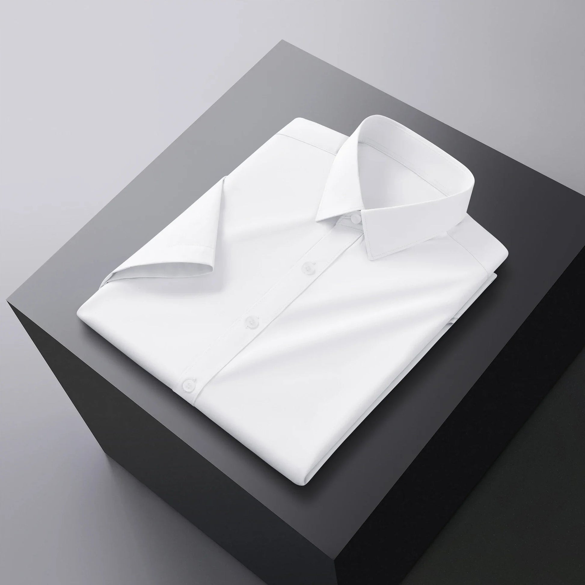 New Men's Business Casual Solid Color Short Sleeved Shirt for Summer Fashion No Ironing Comfortable and Versatile Top Quick Pick Grocers