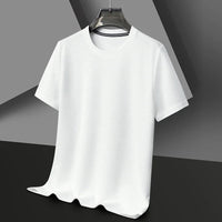 New Summer Waffle Round Neck Short Sleeved T-shirt for Men's Short Sleeved Top Quick Pick Grocers