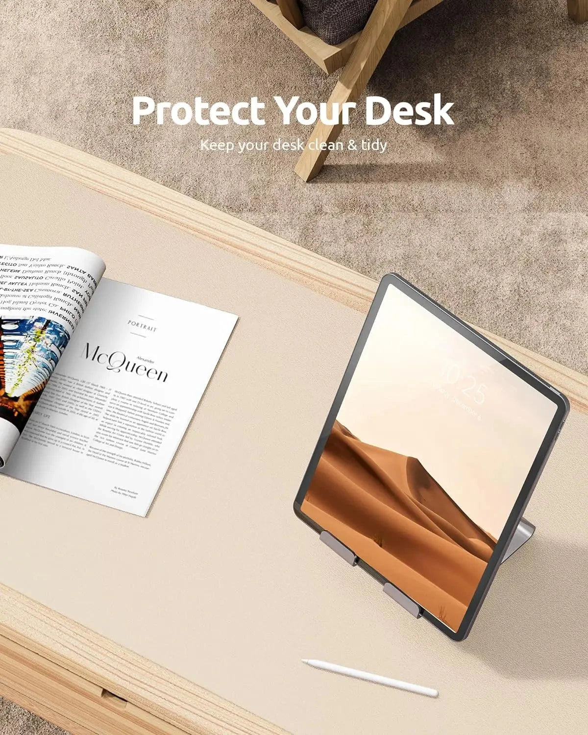Large Mouse Pad,Office Desk Mat, Leather Desk Pad Protector, Non-Slip PU Leather Desk Blotter, Laptop Desk Pad Econic Blanks