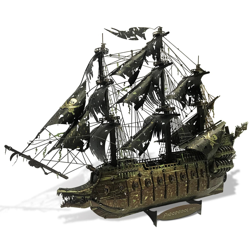 Piececool 3D Metal Puzzle The Flying Dutchman Model Building Blocks Pirate Ship Jigsaw for Teens Brain Teaser DIY Toys Purest Peak