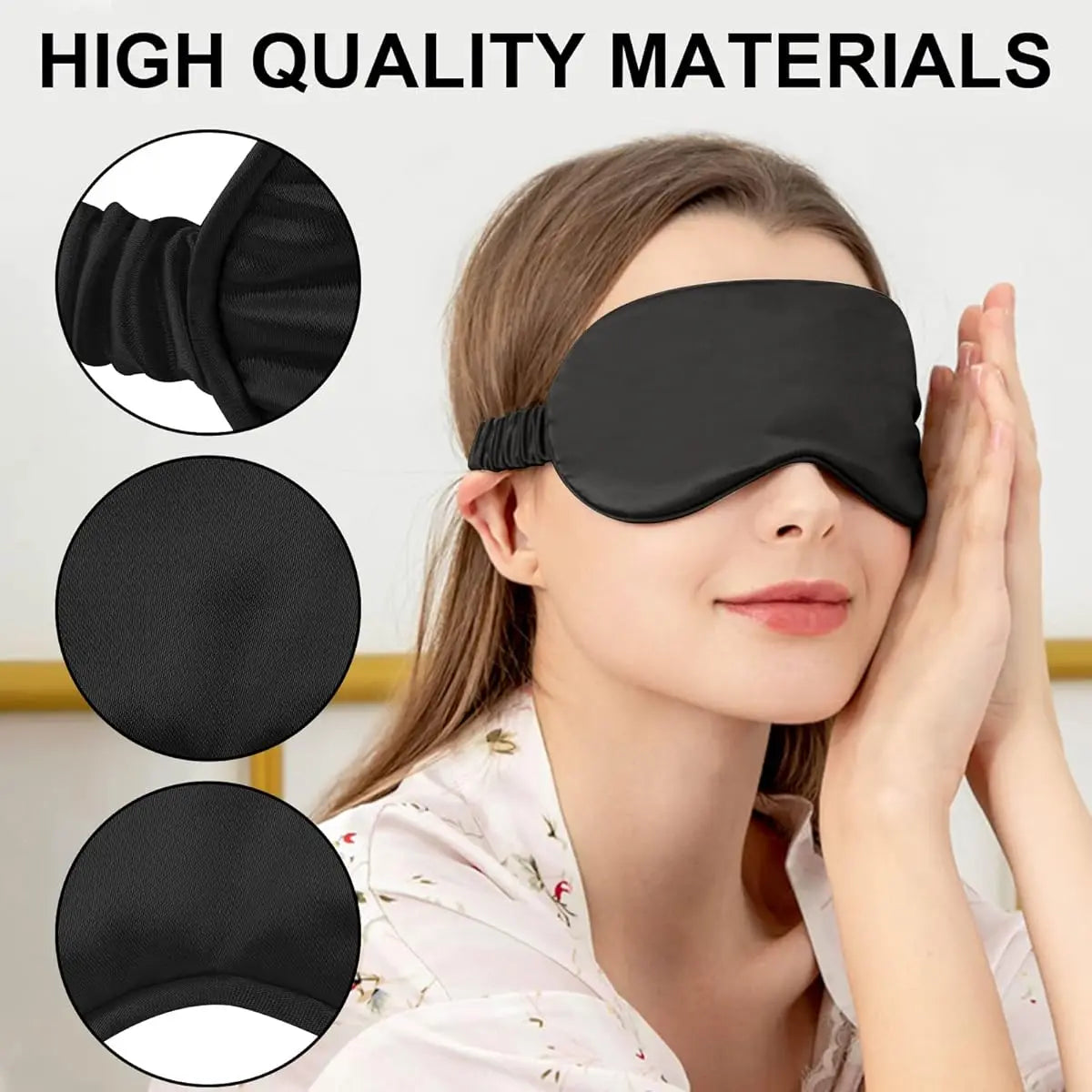 2-Pack Silk Sleep Mask - Elastic Blackout Eye Mask & Blindfold for Full Night'S Sleep, Light Blocking, Adjustable Strap Quick Pick Grocers