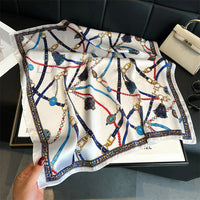 New Four Seasons Fashion Print Silk Square Scarf 70x70cm Fashionable Four Seasons Headband Luxury Sunscreen Shawl Bandannas Econic Blanks