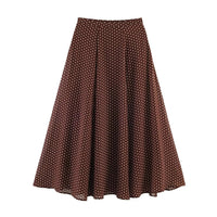 Polka Dot Printed Midi Skirts Two Piece Sets for Women 2025 Summer Chic Bow Tied Blouse Top Suits Woman 2 Piece Outfits Quick Pick Grocers