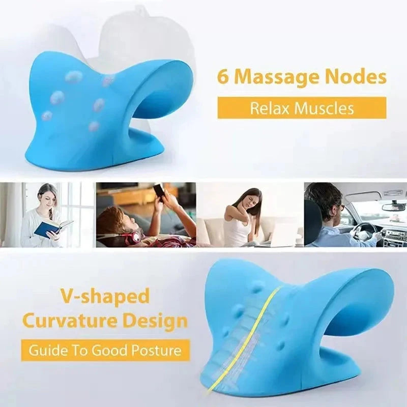 Neck Stretcher Shoulder Cervical Chiropractic Traction Device Head Back Body Massager Massage Pillow Econic Blanks