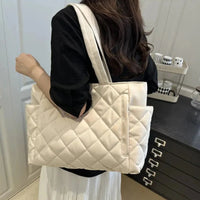 Rectangular Large Capacity Single Shoulder Bag for Commuting To Work Korean Style Women's Tote Bag Lightweight Casual Handbag Quick Pick Grocers
