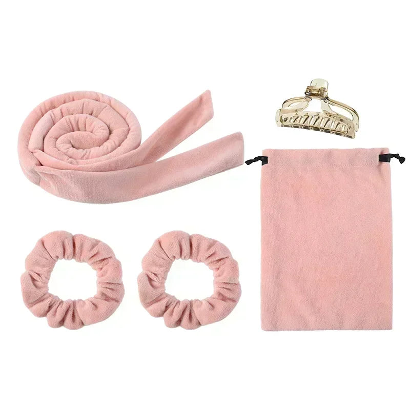 Heatless Curling Rod Headband No Heat Hair Curlers Ribbon Lazy Hair Rollers Silk Curls Sleeping Soft Headband Hair Styling Tools Quick Pick Grocers
