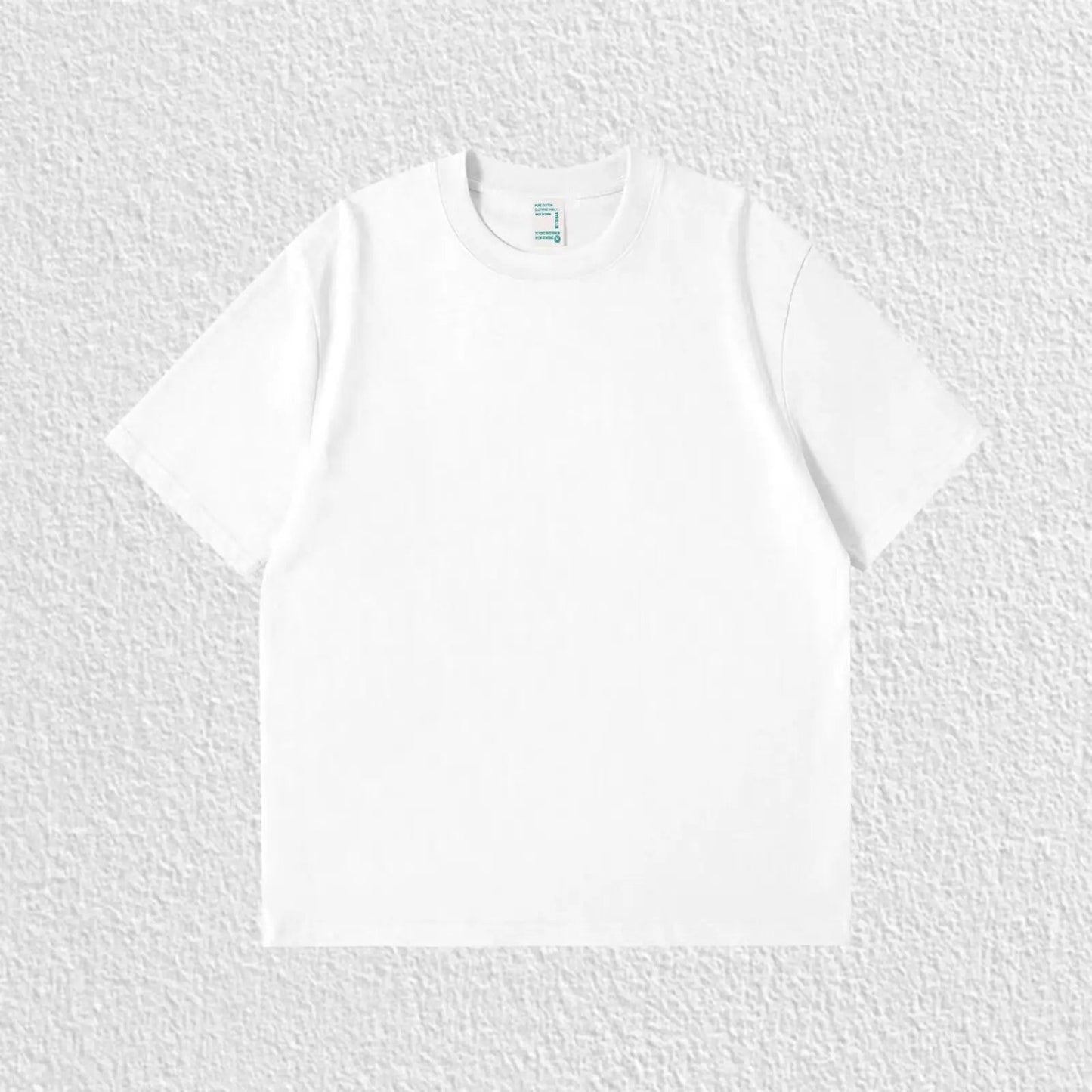 Pure White 260g Heavy T-shirt Men's Summer Pure Cotton Short-sleeved New Men's and Women's Streetwear Quick Pick Grocers