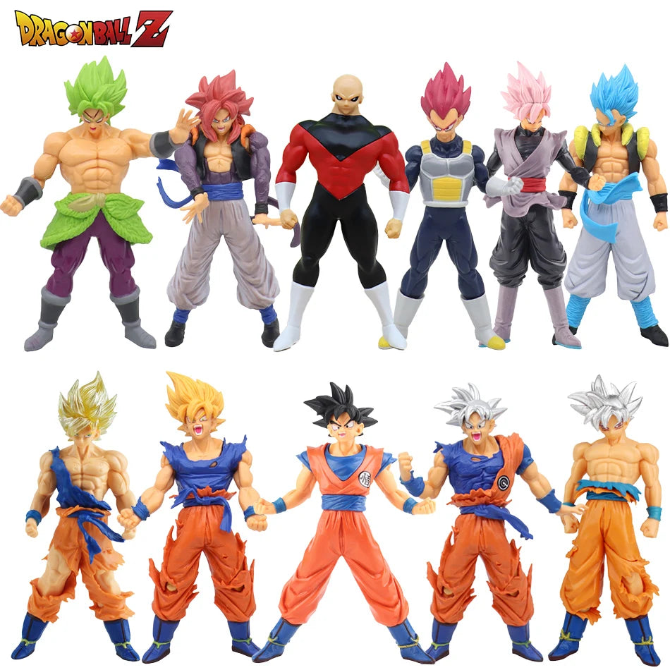 Anime 17-18CM Dragon Ball Z Super Saiyan Son Goku Broly Vegeta Anime Action Figure Model Gifts Collectible Figurines for Kids Quick Pick Grocers