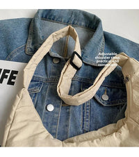 Trendy Women's Soft Cloth Shoulder Bag Solid Color Student 2026 Spring Y2k Casual Style Big Handbags Crossbody Bags for Women Quick Pick Grocers