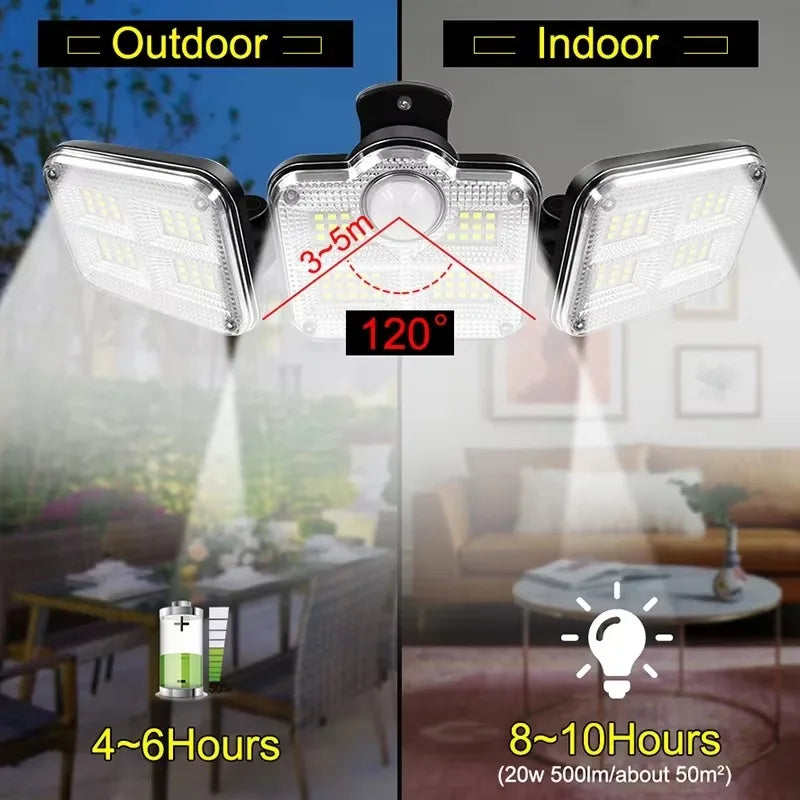 122/333LED Solar Lights Outdoor Motion Sensor Human Induction 3 Modes IP65 Waterproof Solar Power Garage Yard Corridor Wall Lamp Econic Blanks