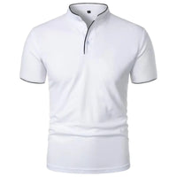 New Men's Short Sleeve Collar Polo Shirts Summer Solid Color Casual Polo Shirt Trendy Breathable Loose Basic Splice Oversize Top Quick Pick Grocers
