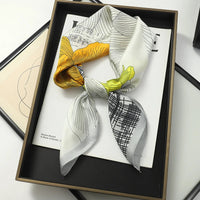 60Colors Luxury Scarf Women 70*70Cm Silk Feel Square Hair Wrapping Foulard Satin Shawl Big Size Head Bandana Hijab Handkerchief Quick Pick Grocers