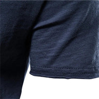 Brand Quality 100% Cotton Men T-shirt V-neck Fashion Design Slim Fit Soild Male Tops Tees Short Sleeve Quick Pick Grocers