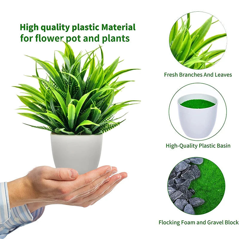 1pc Artificial Plants with Plastics Pots Perfect Greenery for Home DecorationsOffice Desk Living Room and Bedroom Decoration Econic Blanks