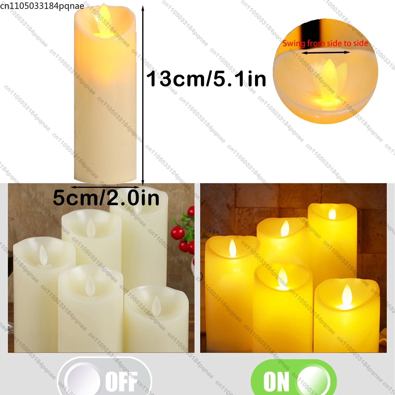 10-120pcs Flameless Fake Candle LED Flickering Candles Battery Operated LED Pillar Candles for Wedding Halloween Decor Party Econic Blanks