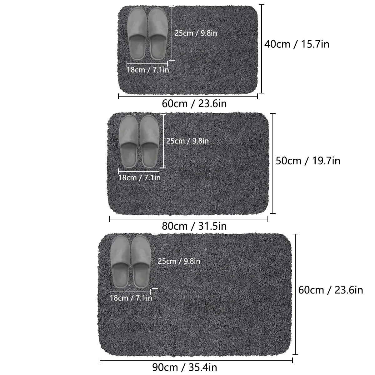 Long hair absorbent bathroom mat furry shower room foot wiping mat toilet non-slip mat entrance mat Econic Blanks