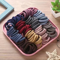 New 50PCS/Set Women Girls Candy Colors Nylon Basic Scrunchie Hair Tie Ponytail Hold Hair Rubber Bands Fashion Hair Accessories Quick Pick Grocers