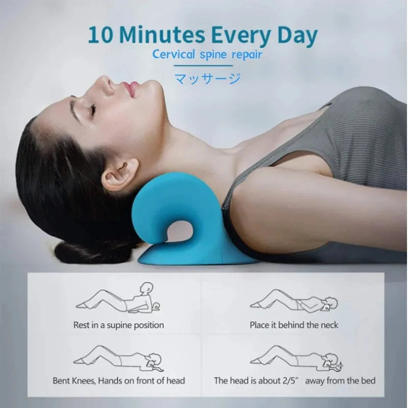 Neck Stretcher Shoulder Cervical Chiropractic Traction Device Head Back Body Massager Massage Pillow Econic Blanks