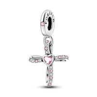 2025 Hot Sale Charms Bead 925 Sterling Silver Pink Butterfly Luminous Firefly Dangle Fit Bangle Bracelet Necklace DIY Jewelry Econic Blanks