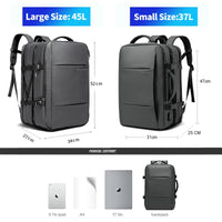BANGE Aesthetic Men Business Backpack School Expandable USB Bag, Large Capacity 17.3 Laptop Waterproof Fashion Travel Backpack Econic Blanks