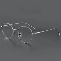 FIRADA Vintage Comfortable Eyeglasses Fashion Round Pure Titanium Eyewear Luxury Prescription Glasses Frame For Men Women ST1644 Econic Blanks