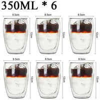 2-18PCS Double Wall High Borosilicate Glass Mug Heat Resistant Tea Milk Juice Coffee Water Cup Bar Drinkware Gift Creativity Set Quick Pick Grocers