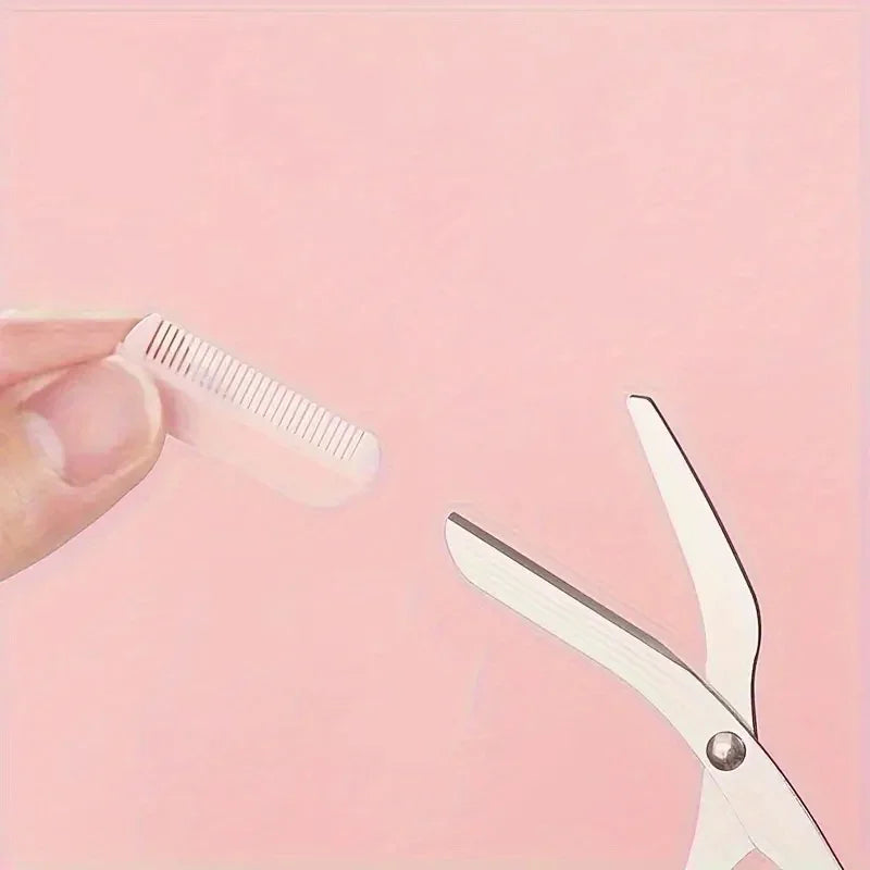 3-Piece Eyebrow Trimmer Set, Scissors and Comb, Stainless Steel Shaver, Eyelash Beginner Makeup Tool, Removal Accessories Quick Pick Grocers