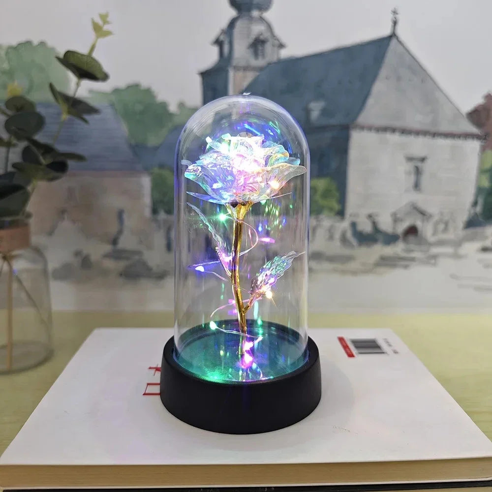 Rose Light Beautiful Realistic Looking Night Light Rose Eternal Flower Party Supplies LED Simulation Rose Flower Valentine's Day Quick Pick Grocers