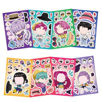 8Sheets Children DIY Puzzle Sticker Games K-POP DEMON HUNTERS Make A Face Funny Assemble Jigsaw Stickers Kids Educational Toys Purest Peak Salt
