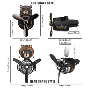 Rotating airplane pilot bear car air fresheners accessories interior decorations fan vent clips perfume fragrance diffuser aroma Econic Blanks