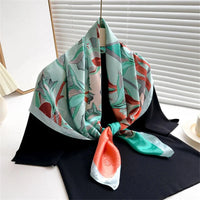 90*90Cm Square Scarf Twill Silk Feeling Women Head Shawls and Wraps Luxury Hair Tree Print Neck Scarves Hijab Bandana Pashmina Econic Blanks